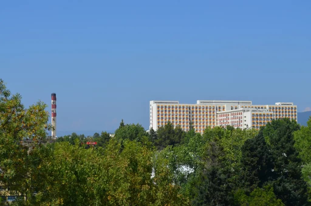 Luftaufnahme der Infrastruktur von Coimbra University Hospital Helipad