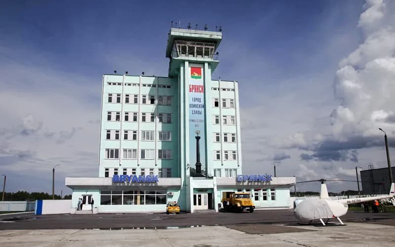 Aerial view of Bryansk International Airport airport infrastructure
