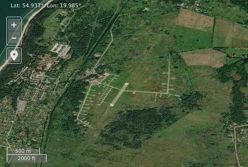 Luftaufnahme der Infrastruktur von Donskoye Air Base