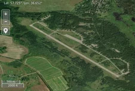 Luftaufnahme der Infrastruktur von Dorokhovo Air Base