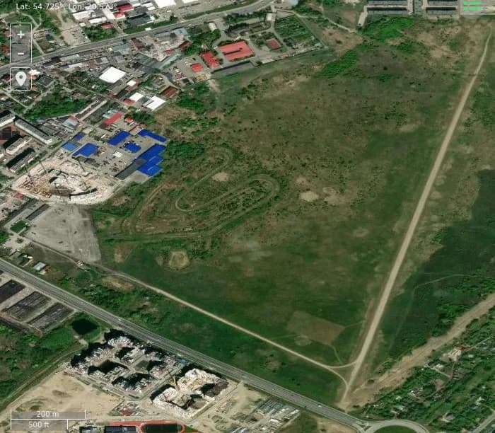 Aerial view of Kaliningrad Devau Airport airport infrastructure