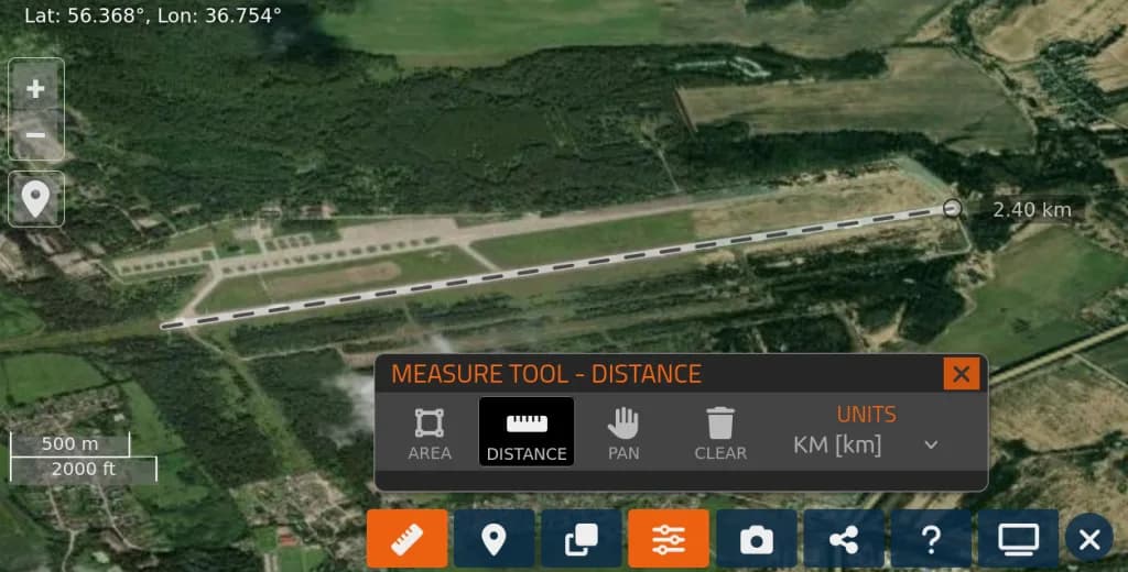 Luftaufnahme der Infrastruktur von Klin Air Base