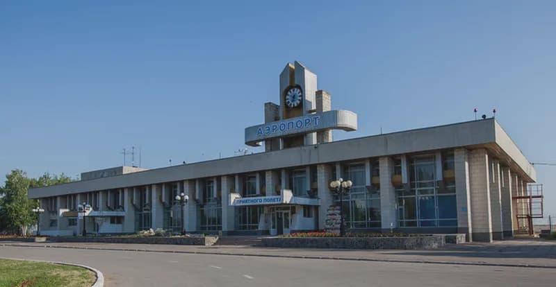 Luftaufnahme der Infrastruktur von Lipetsk Airport