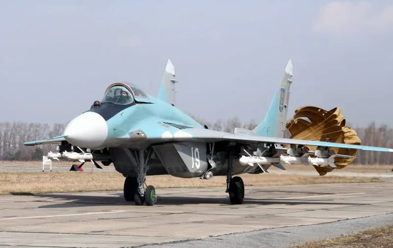Aerial view of Vasylkiv Air Base airport infrastructure