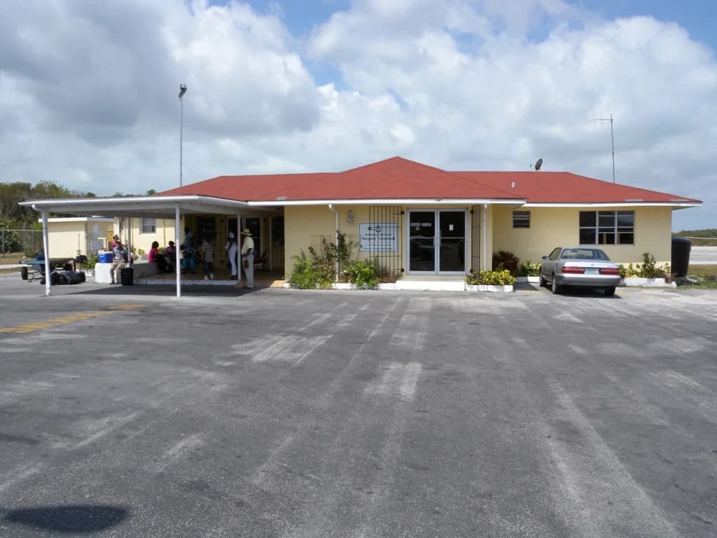 Aerial view of Congo Town Airport airport infrastructure