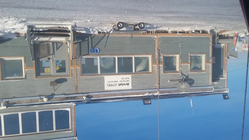 Aerial view of Arviat Airport airport infrastructure