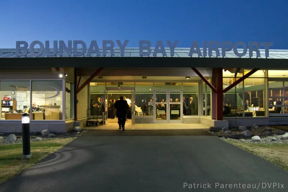 Aerial view of Boundary Bay Airport airport infrastructure