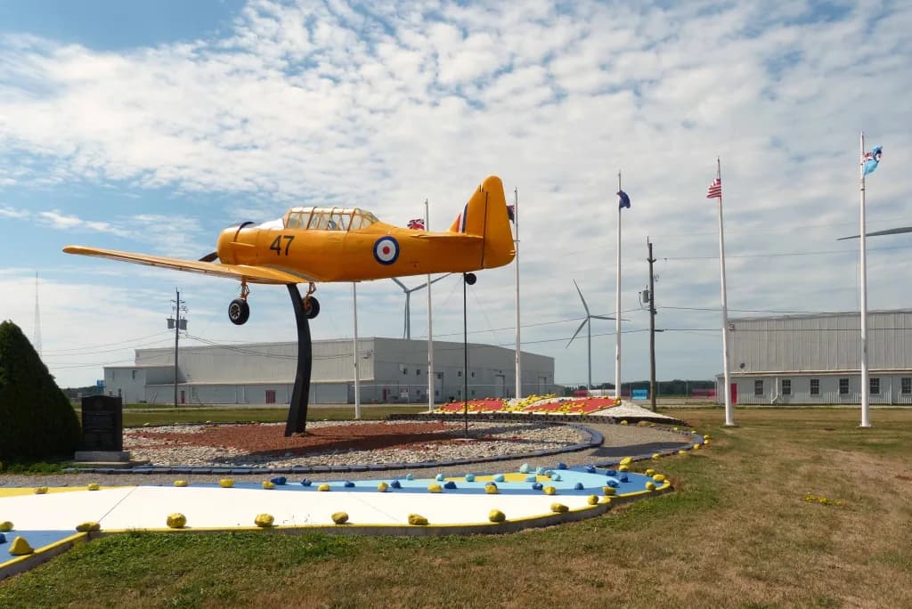 Aerial view of Dunnville Airport airport infrastructure