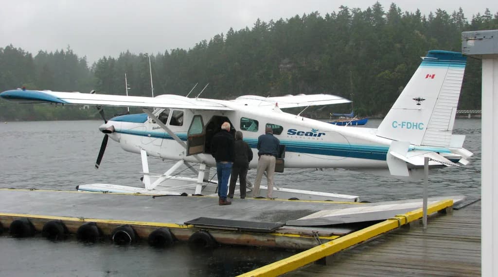 Luftaufnahme der Infrastruktur von Ganges Seaplane Base