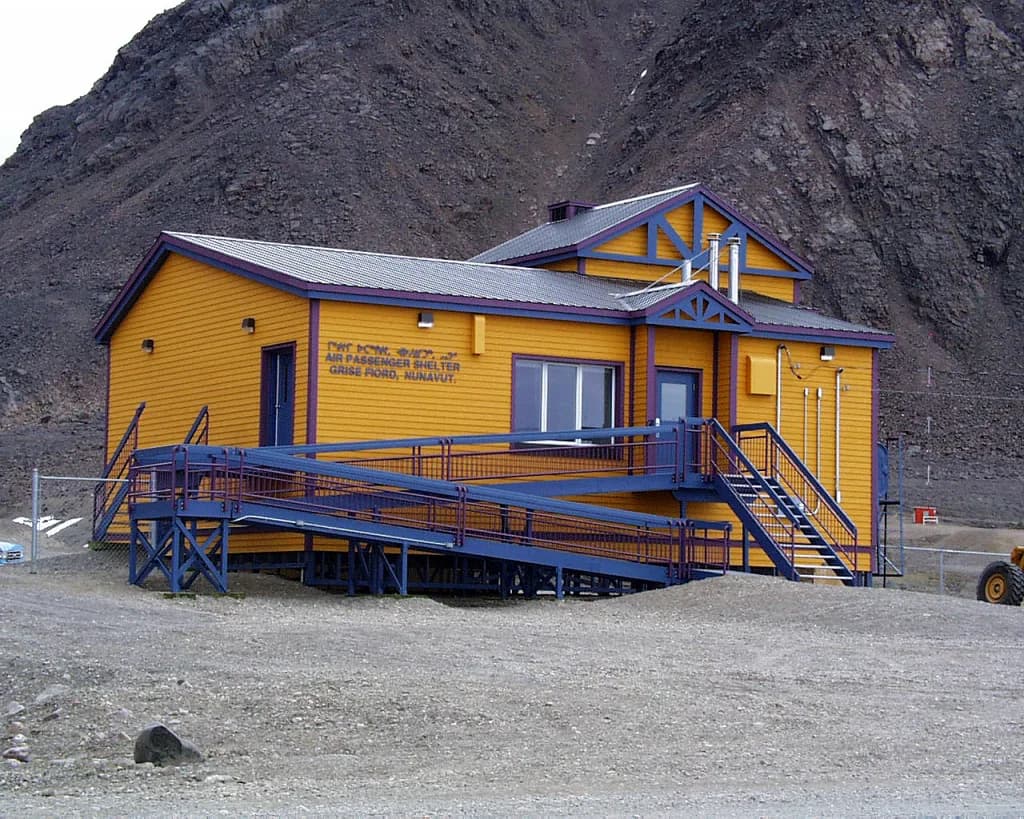 Aerial view of Grise Fiord Airport airport infrastructure
