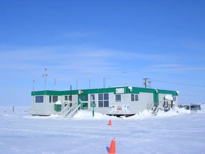 Aerial view of Kugluktuk Airport airport infrastructure