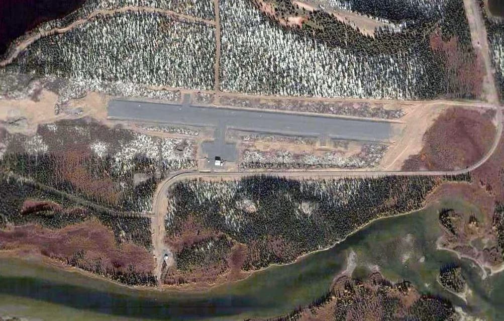 Aerial view of Natuashish Airport airport infrastructure