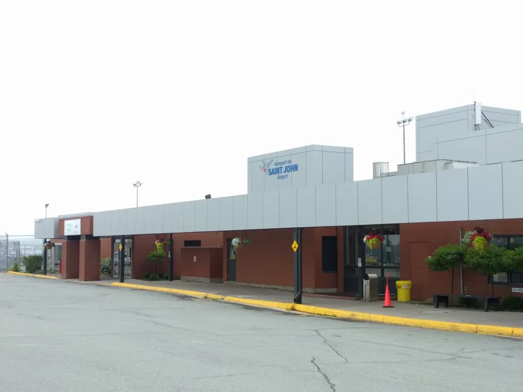 Luftaufnahme der Infrastruktur von Saint John Airport