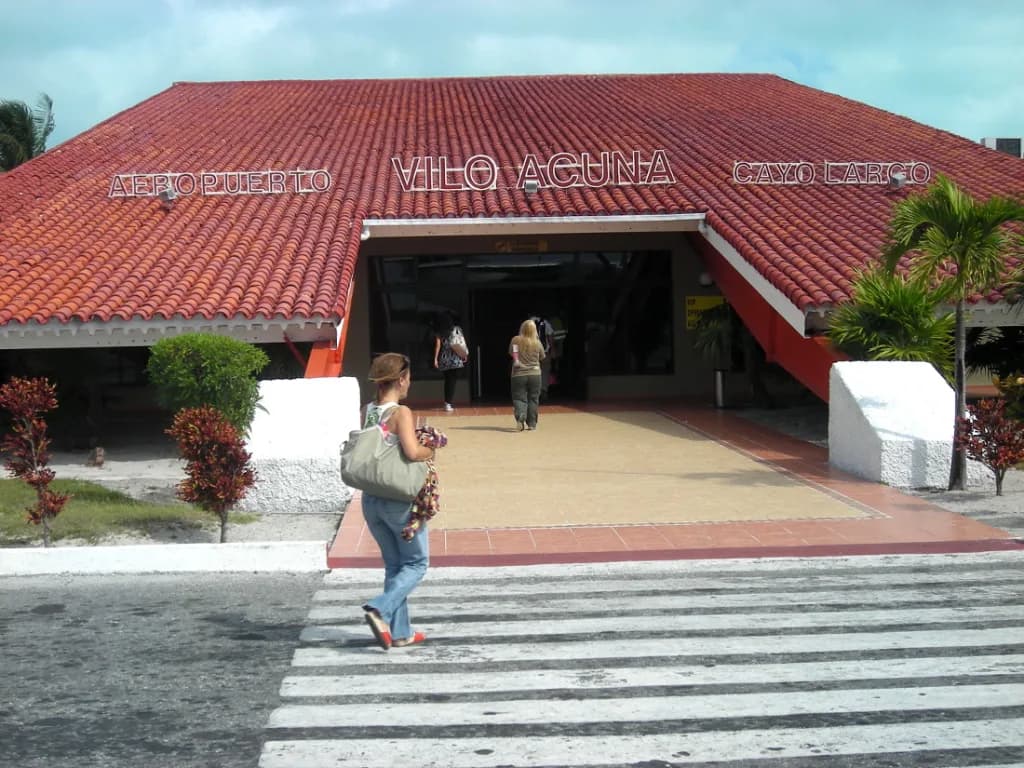 Aerial view of Vilo Acuña International Airport airport infrastructure