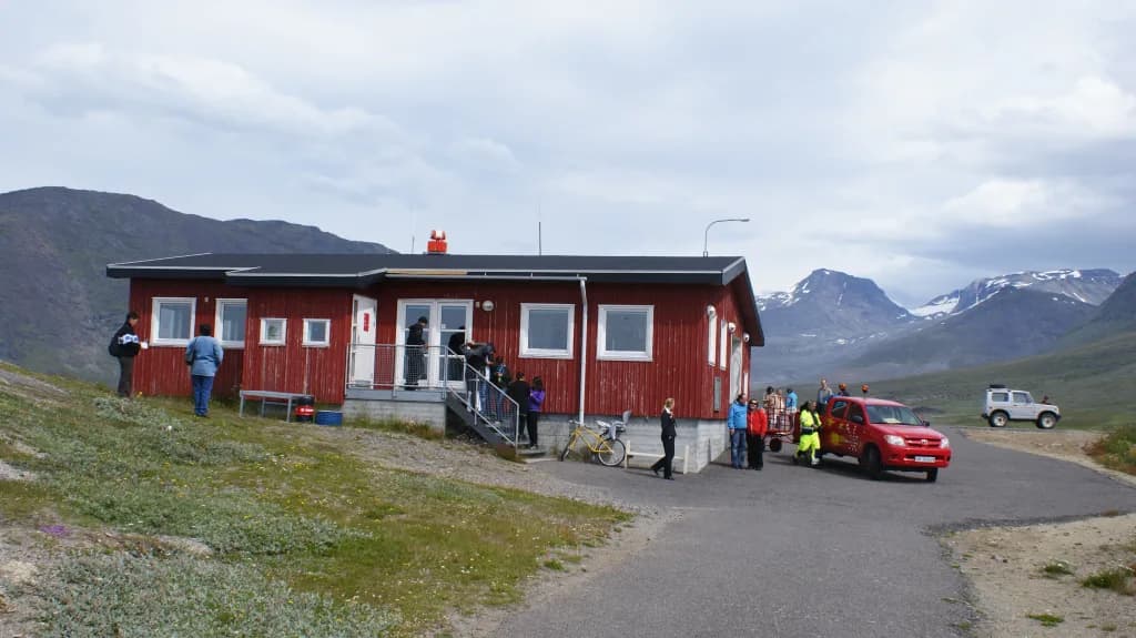 Panorama infrastruktury portu Narsaq Heliport