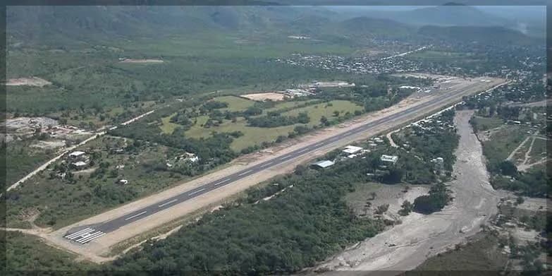 Aerial view of Álamos Airport airport infrastructure