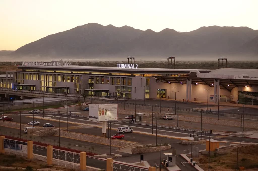 Aerial view of Los Cabos International Airport airport infrastructure