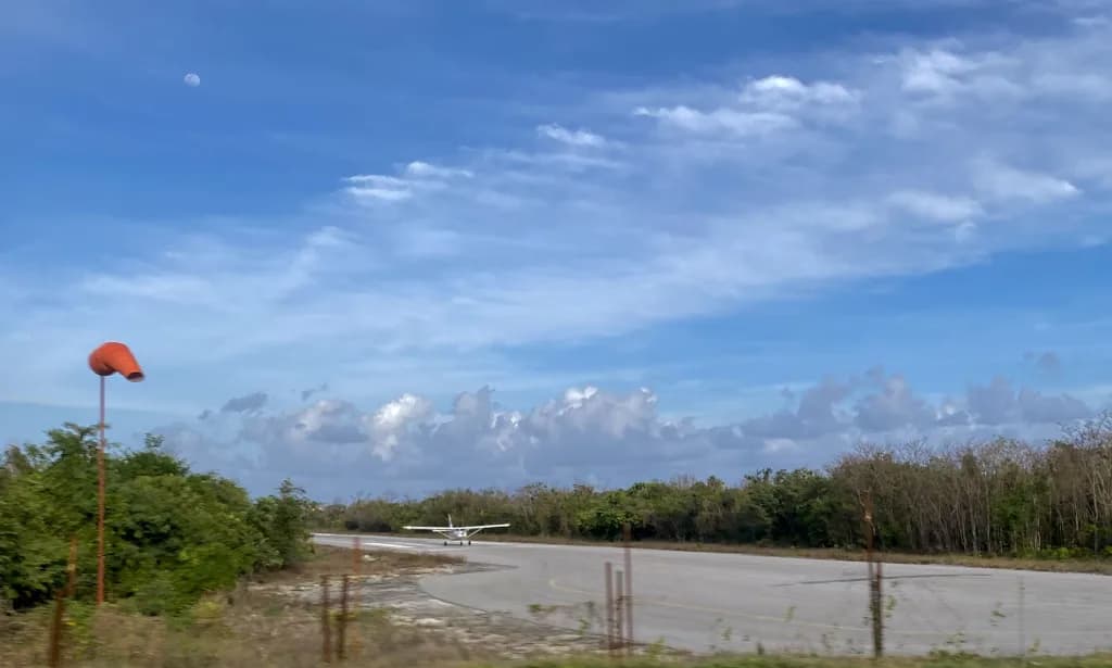 Aerial view of Playa del Carmen National Airport airport infrastructure