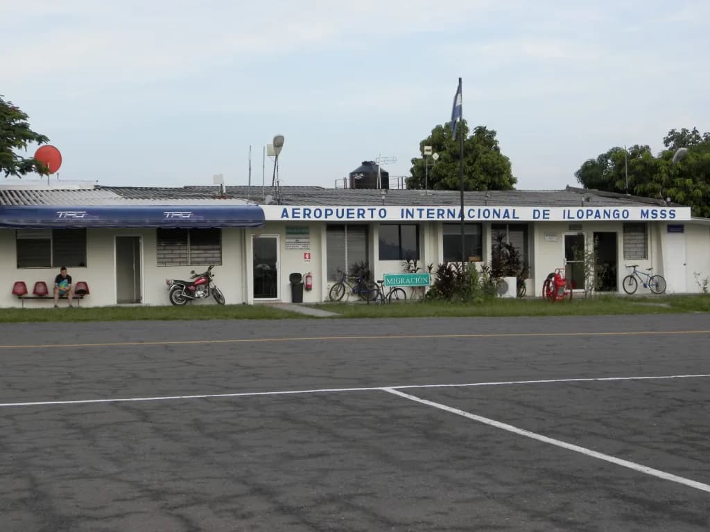 Aerial view of Ilopango International Airport airport infrastructure