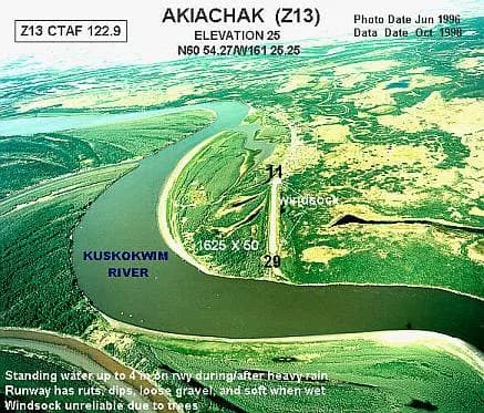 Panorama infrastruktury portu Akiachak Airport