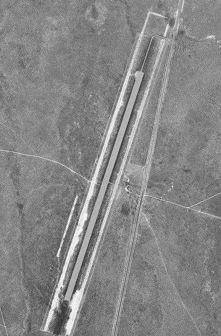 Aerial view of Alkali Lake State Airport airport infrastructure