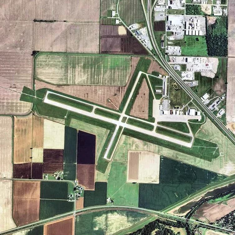 Luftaufnahme der Infrastruktur von Cape Girardeau Regional Airport