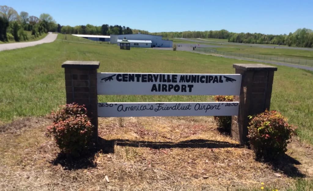 Aerial view of Centerville Municipal Airport airport infrastructure