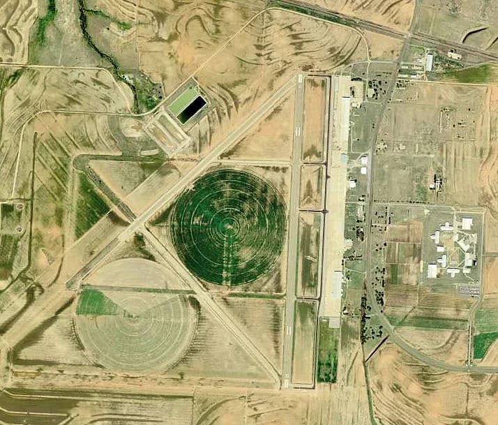 Aerial view of Childress Municipal Airport airport infrastructure