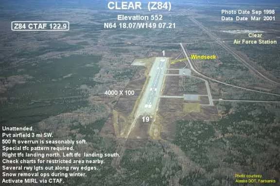 Aerial view of Clear Airport airport infrastructure