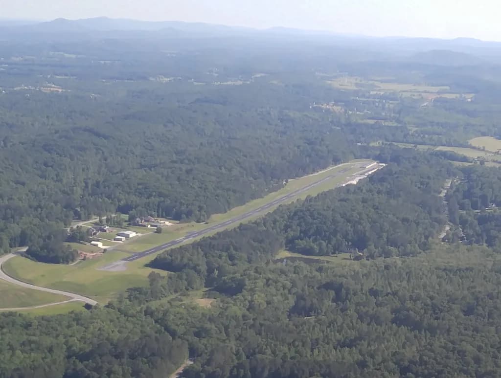 Aerial view of Collegedale Municipal Airport airport infrastructure