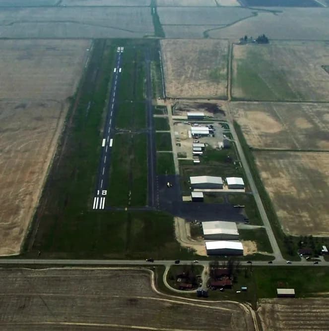 Aerial view of Corning Municipal Airport airport infrastructure