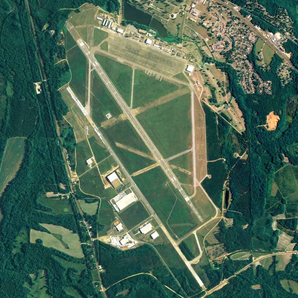 Vue aérienne de l'infrastructure de Craig Field