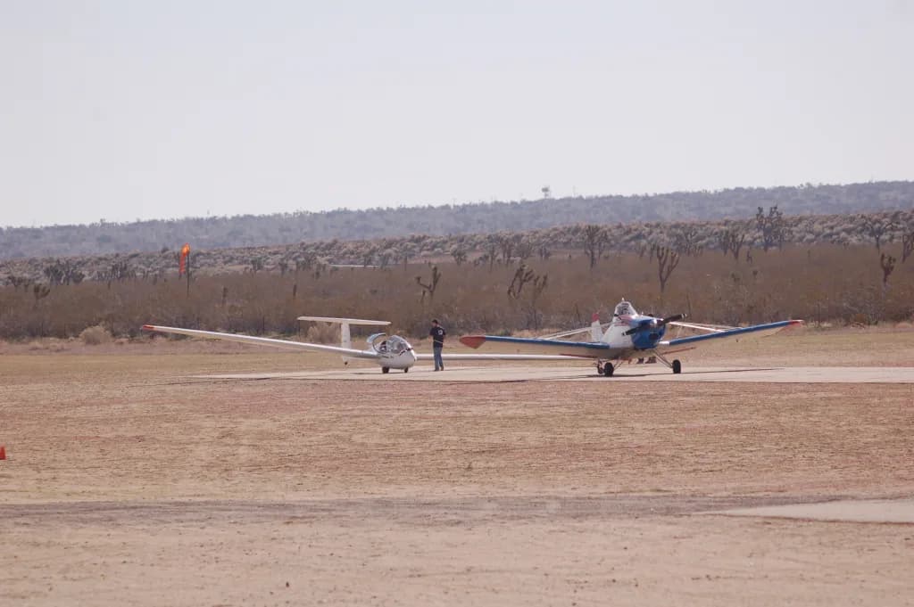 Aerial view of Crystal Airport airport infrastructure