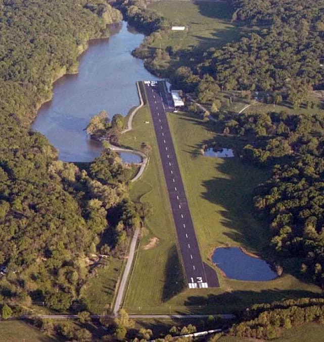 Aerial view of Crystal Lake Airport airport infrastructure
