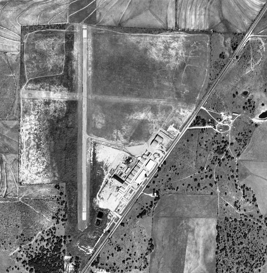 Vue aérienne de l'infrastructure de Curtis Field