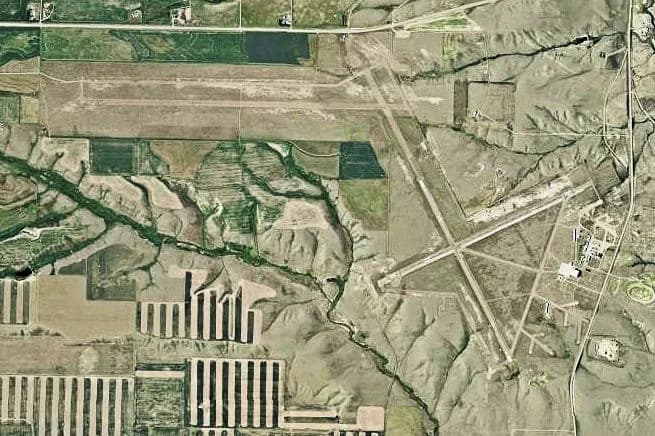 Vue aérienne de l'infrastructure de Cut Bank International Airport