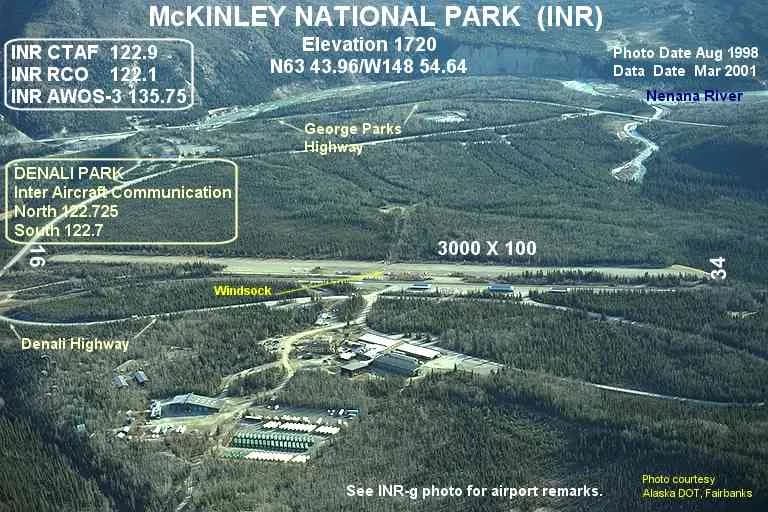 Aerial view of Denali National Park Airport airport infrastructure