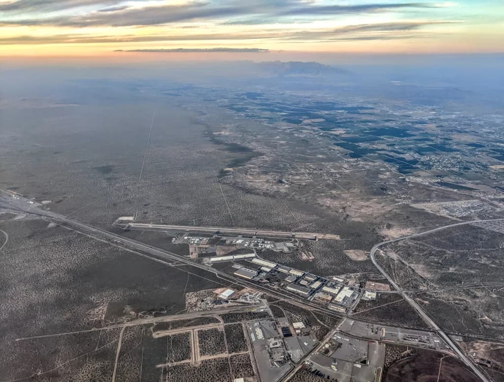 Vue aérienne de l'infrastructure de Doña Ana County International Jetport