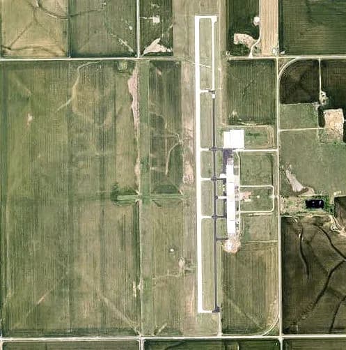 Aerial view of El Reno Regional Airport airport infrastructure