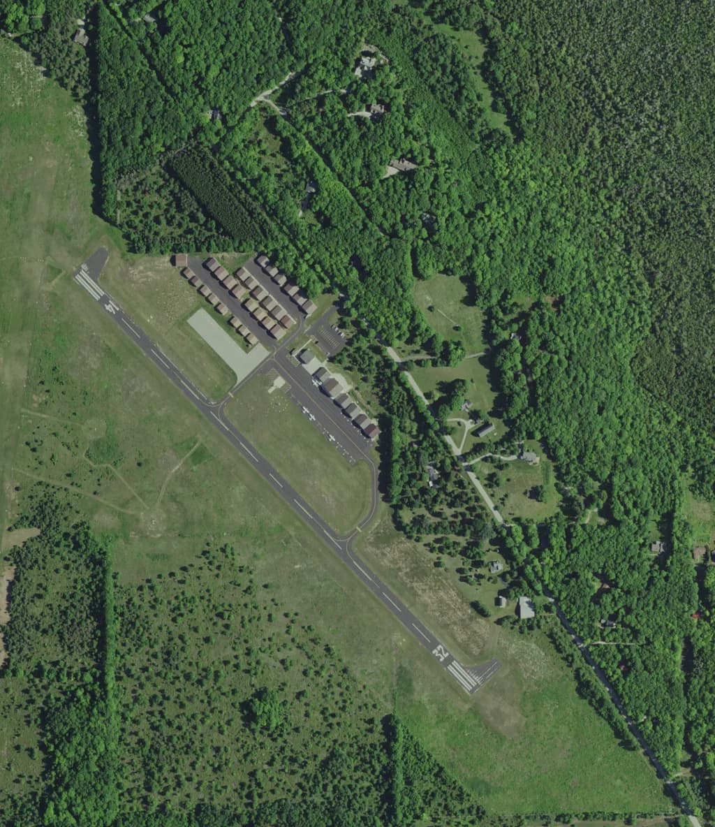 Aerial view of Ephraim-Gibraltar Airport airport infrastructure