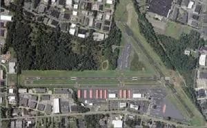Luftaufnahme der Infrastruktur von Essex County Airport