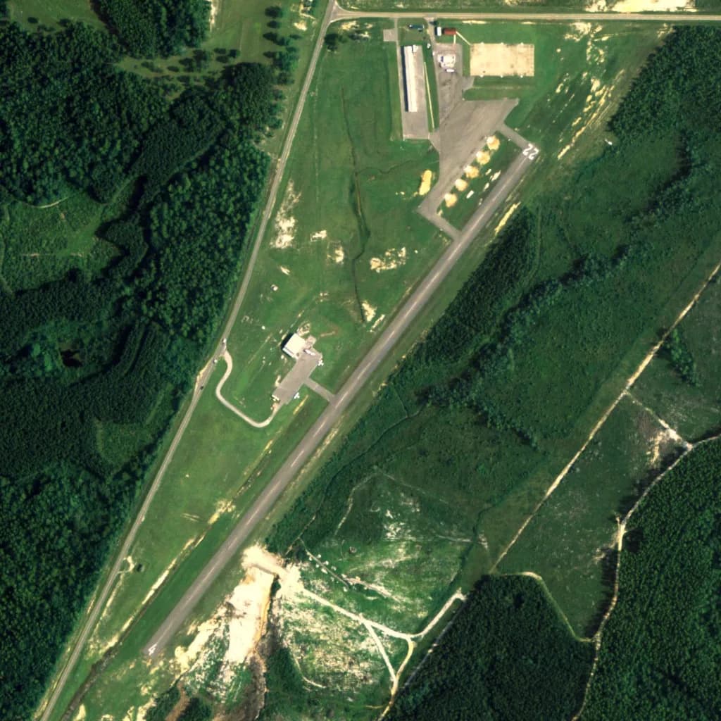 Aerial view of Florala Municipal Airport airport infrastructure