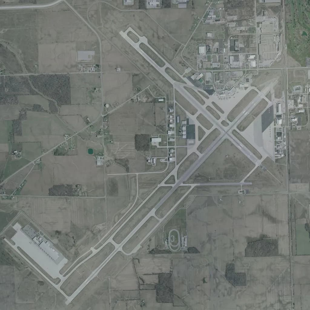 Vue aérienne de l'infrastructure de Fort Wayne International Airport