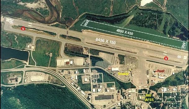 Vue aérienne de l'infrastructure de Juneau International Airport