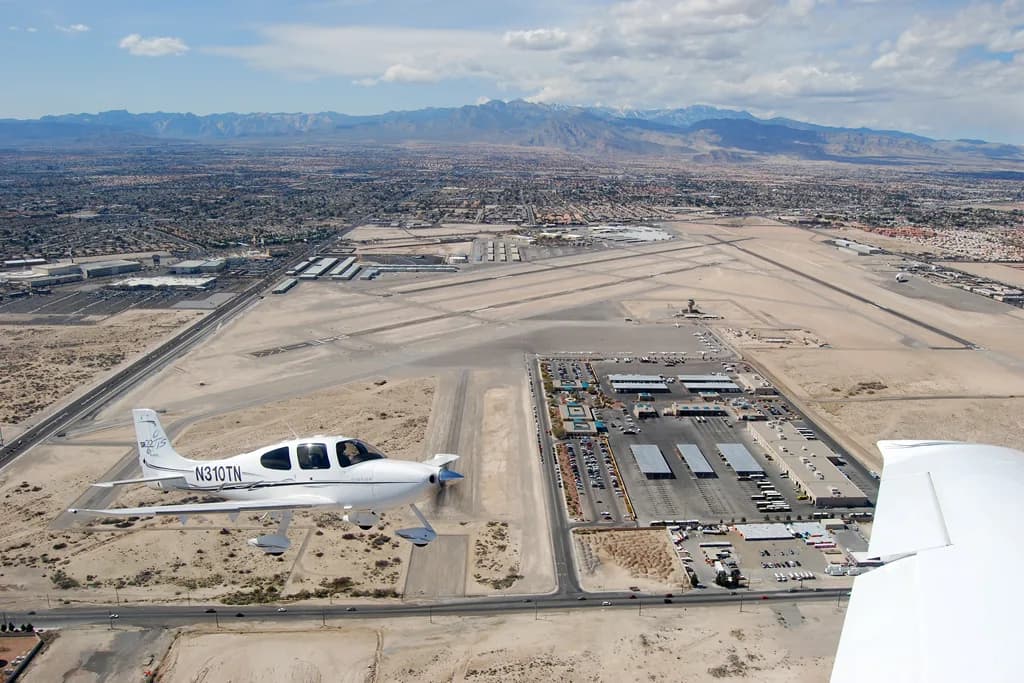 Panorama infrastruktury portu North Las Vegas Airport
