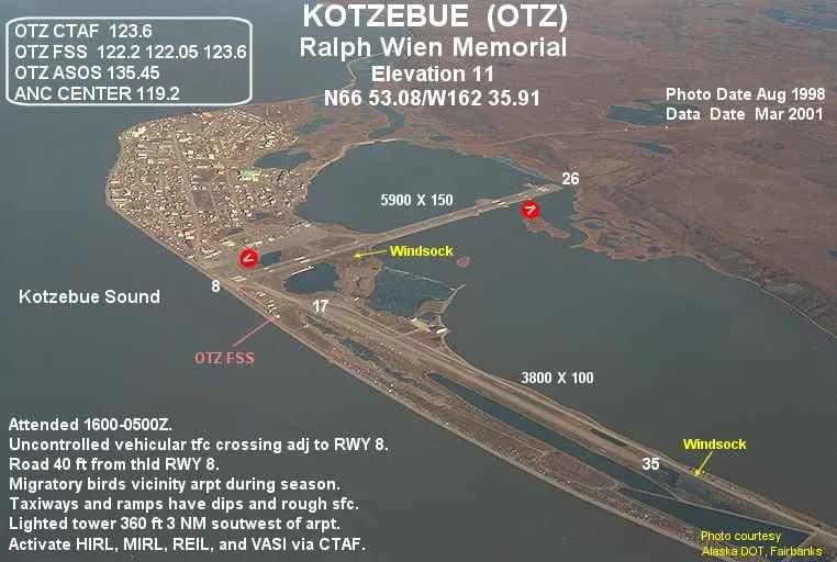 Panorama infrastruktury portu Ralph Wien Memorial Airport