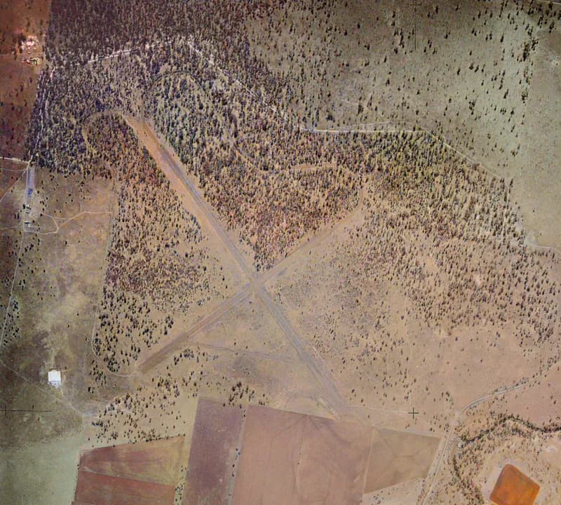 Aerial view of Cecil Plains Airfield airport infrastructure