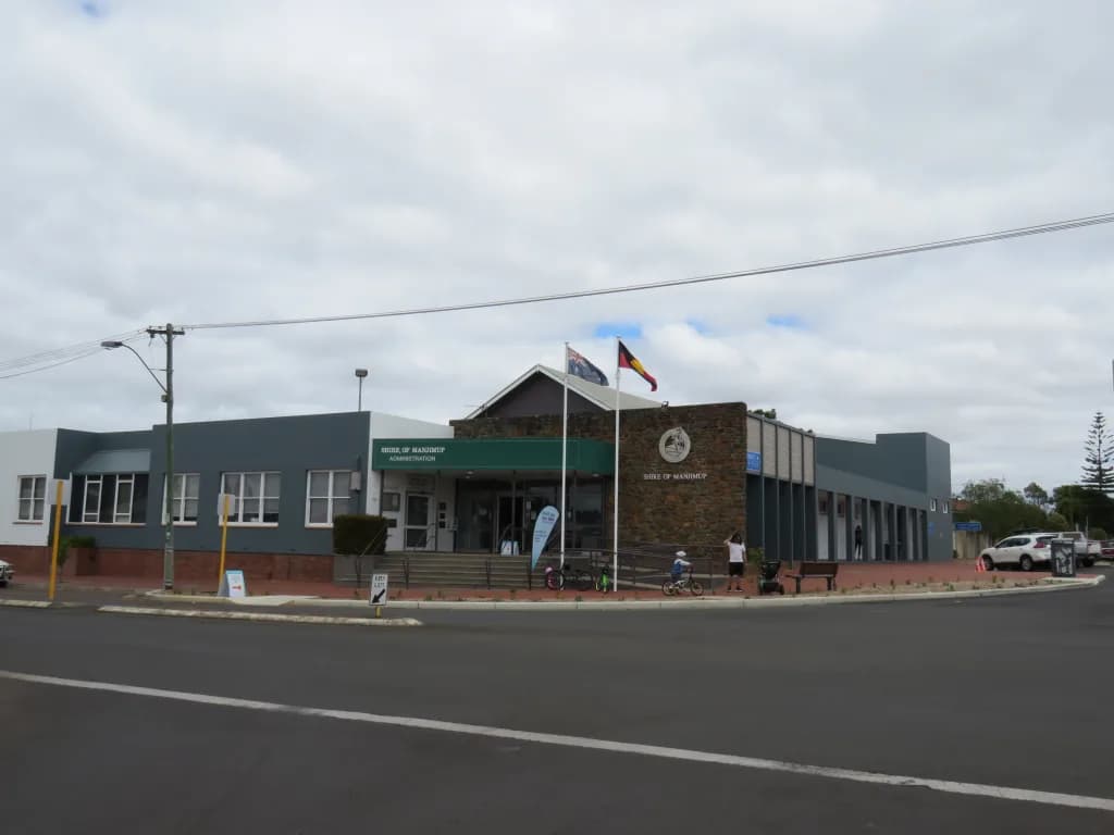 Aerial view of Manjimup Airport airport infrastructure