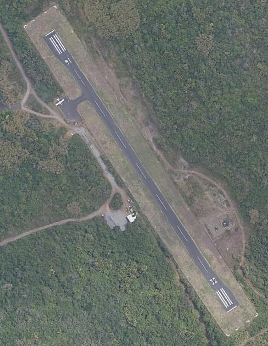 Aerial view of Murray Island Airport airport infrastructure
