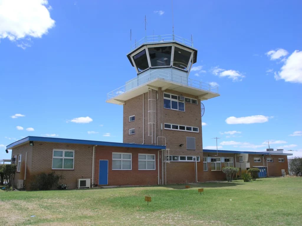 Luftaufnahme der Infrastruktur von Perth Jandakot Airport